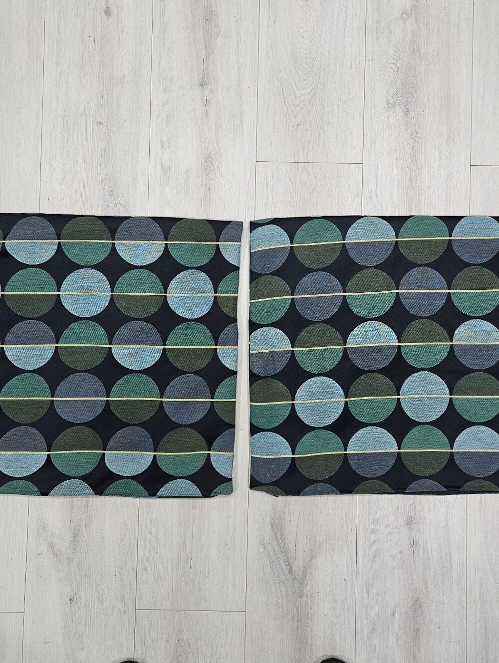 IKEA Ottil Pillow Covers Green Blue Circles Stripes Geometric 18911 Mod 20x20"